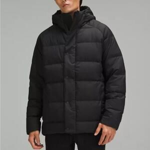 LULULEMON ATHLETICA WUNDER PUFF BLACK HOODIE JACKET SIZE L